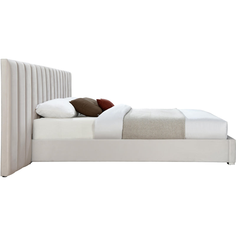 Meridian Pablo Cream Velvet King Bed IMAGE 5