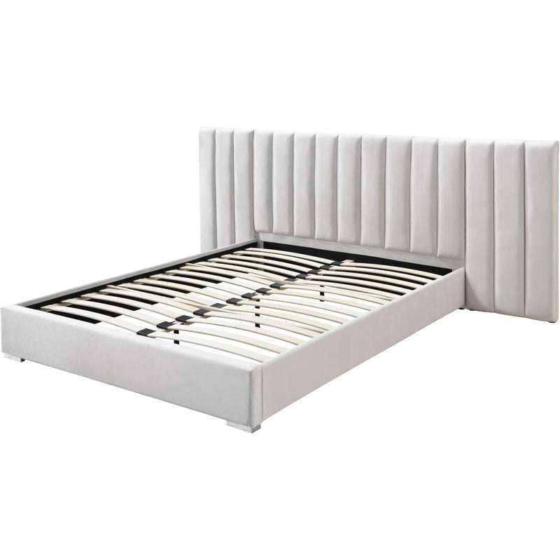 Meridian Pablo Cream Velvet King Bed IMAGE 9