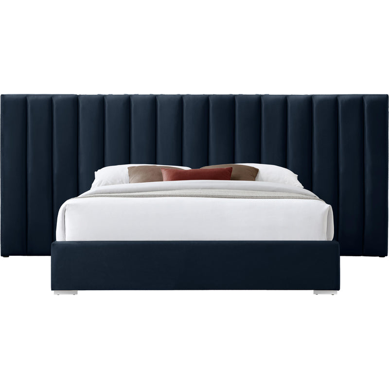 Meridian Pablo Navy Velvet King Bed IMAGE 3