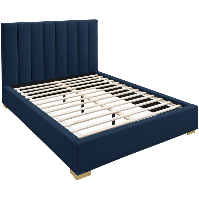 Meridian Pierce Navy Linen Textured Fabric King Bed IMAGE 15