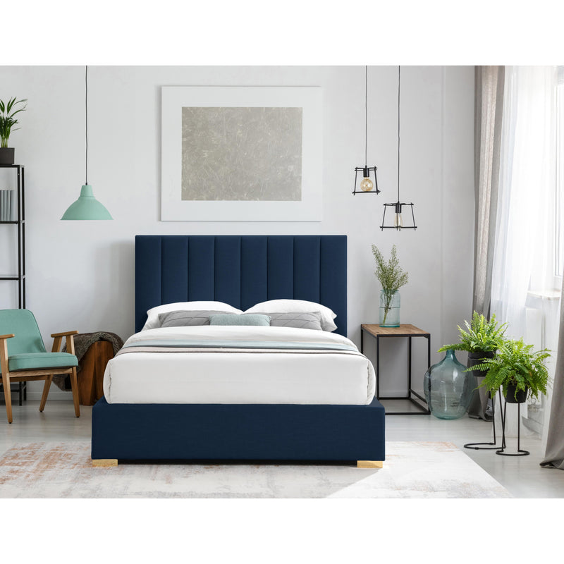 Meridian Pierce Navy Linen Textured Fabric King Bed IMAGE 7