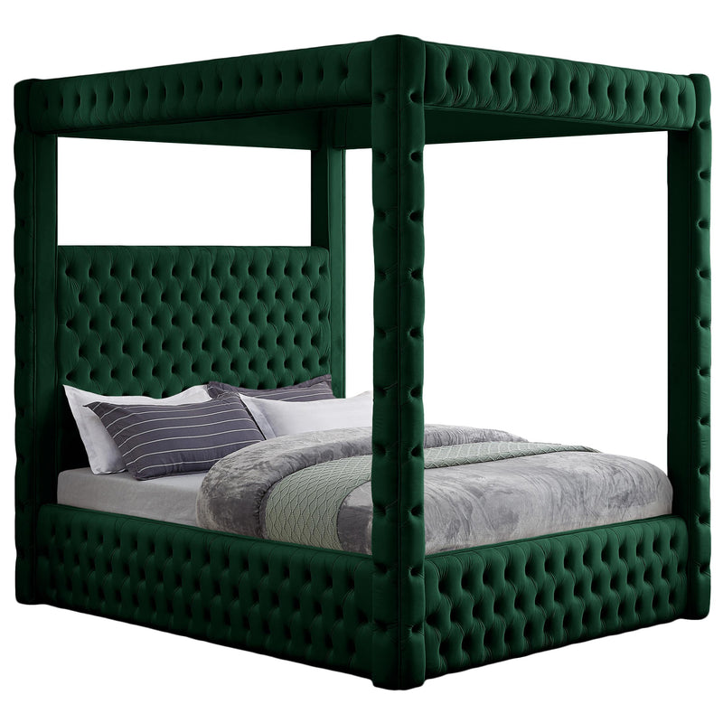 Meridian Royal Green Velvet King Bed (4 Boxes) IMAGE 1