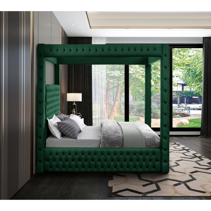 Meridian Royal Green Velvet King Bed (4 Boxes) IMAGE 5