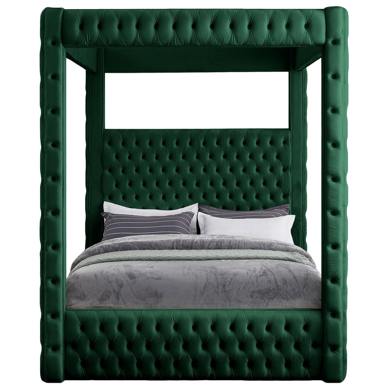 Meridian Royal Green Velvet Queen Bed (4 Boxes) IMAGE 3
