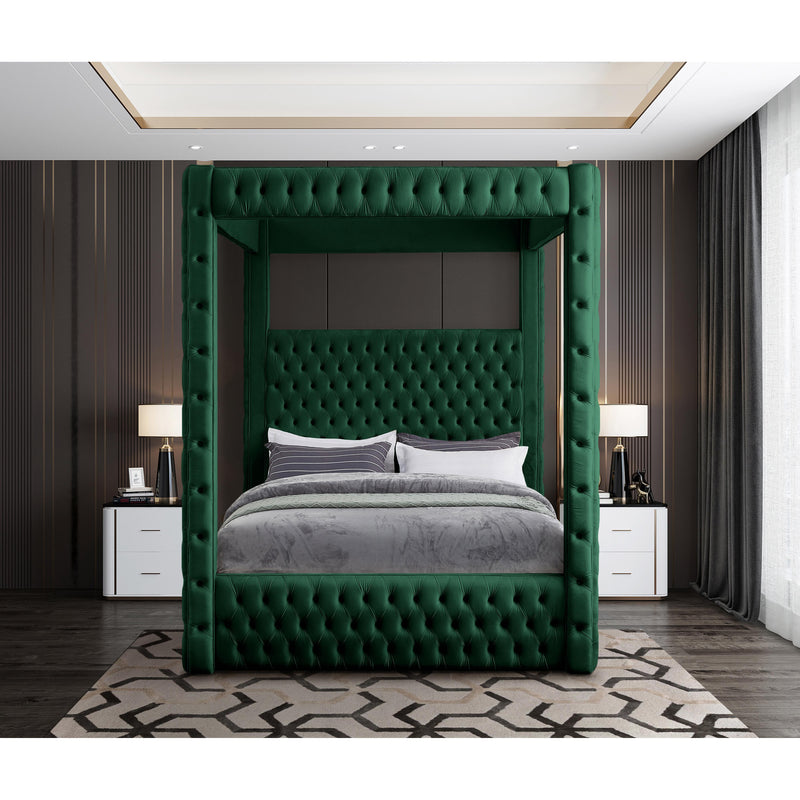Meridian Royal Green Velvet Queen Bed (4 Boxes) IMAGE 4