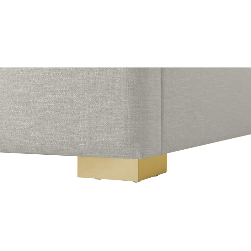 Meridian Royce Beige Linen Textured Fabric King Bed (3 Boxes) IMAGE 13