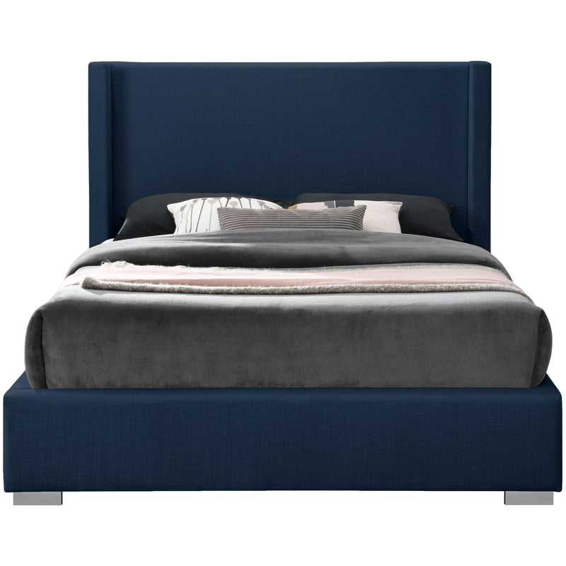 Meridian Royce Navy Linen Textured Fabric Queen Bed (3 Boxes) IMAGE 6