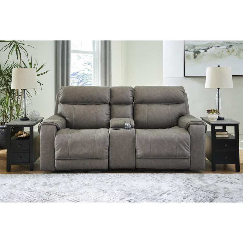 Signature Design by Ashley Starbot Power Reclining Leather Look Loveseat with Console 2350158/2350157/2350162 IMAGE 2