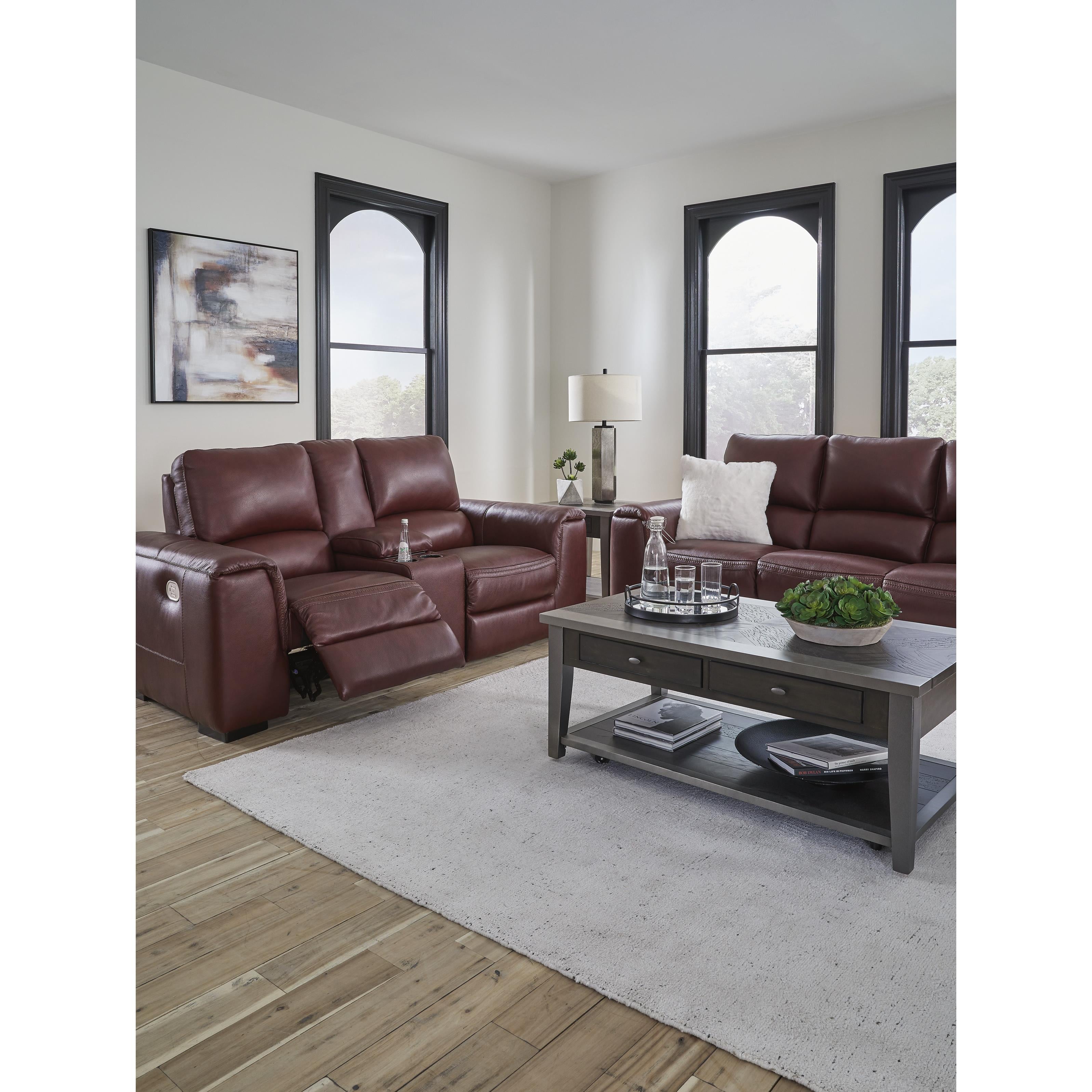 Signature Design by Ashley Alessandro Power Reclining Leather Match Loveseat with Console U2550118 IMAGE 18