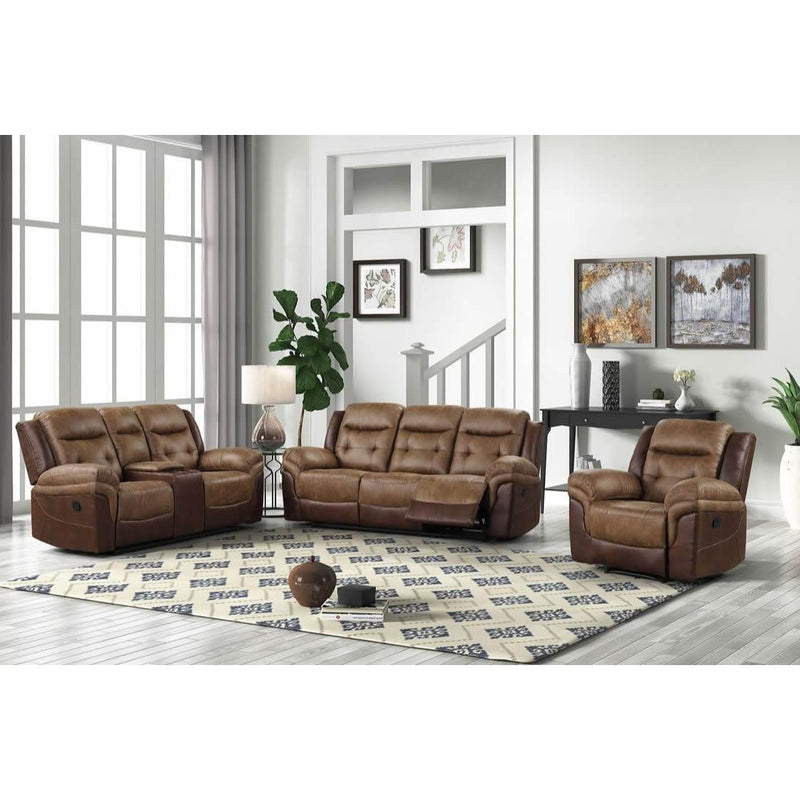 Happy Homes Toris2 Reclining Leather Air Loveseat Toris2 Reclining Loveseat - Brown IMAGE 2