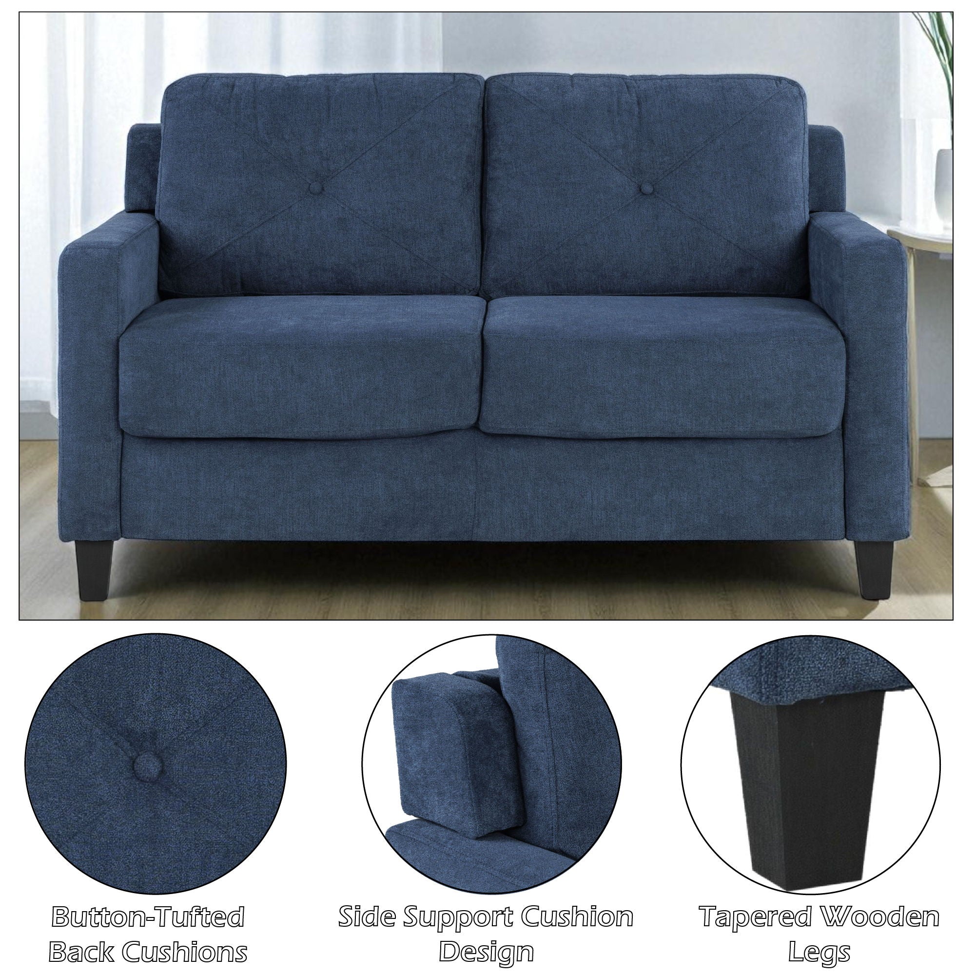 2 Seater Loveseat - Navy