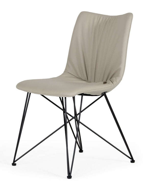 Naomi - Modern Grey Leatherette Dining Chair (Set of 2)
