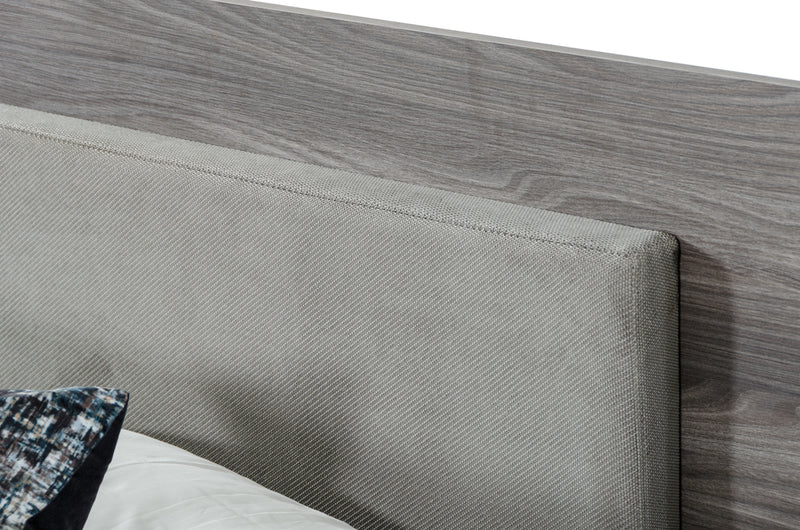 Nova Domus Enzo Italian Modern Grey Oak & Fabric 4-Piece Bedroom Set