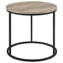 Lainey Round Occasional Side End Table Distressed Pine