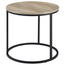 Lainey Round Occasional Side End Table Distressed Pine