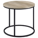 Lainey Round Occasional Side End Table Distressed Pine