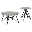 Hadi  Round SmartTop Coffee and End Table Set Cement
