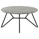 Hadi  Round SmartTop Coffee and End Table Set Cement