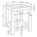 Valentina 1-shelf Square Glass Top Side End Table Silver