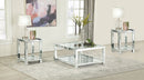 Valentina Mirrored Coffee and End Table Set Silver