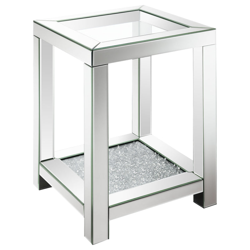 Valentina Mirrored Coffee and End Table Set Silver