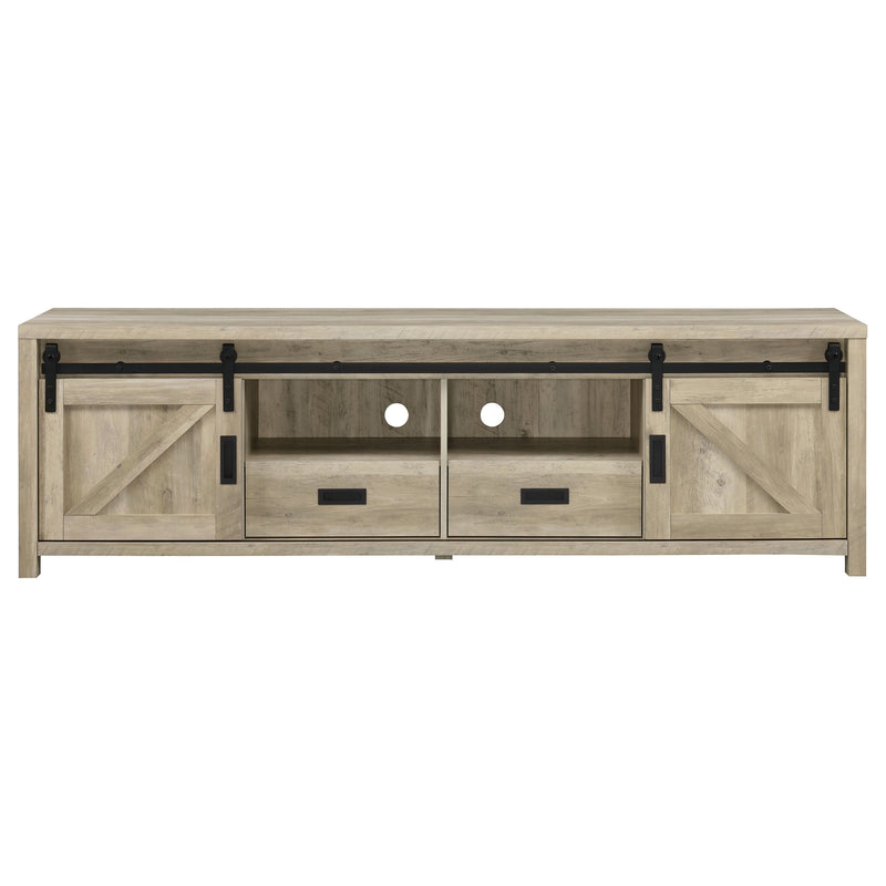 Madra 2-door Engineered Wood 79-inch TV Stand Dark Pine