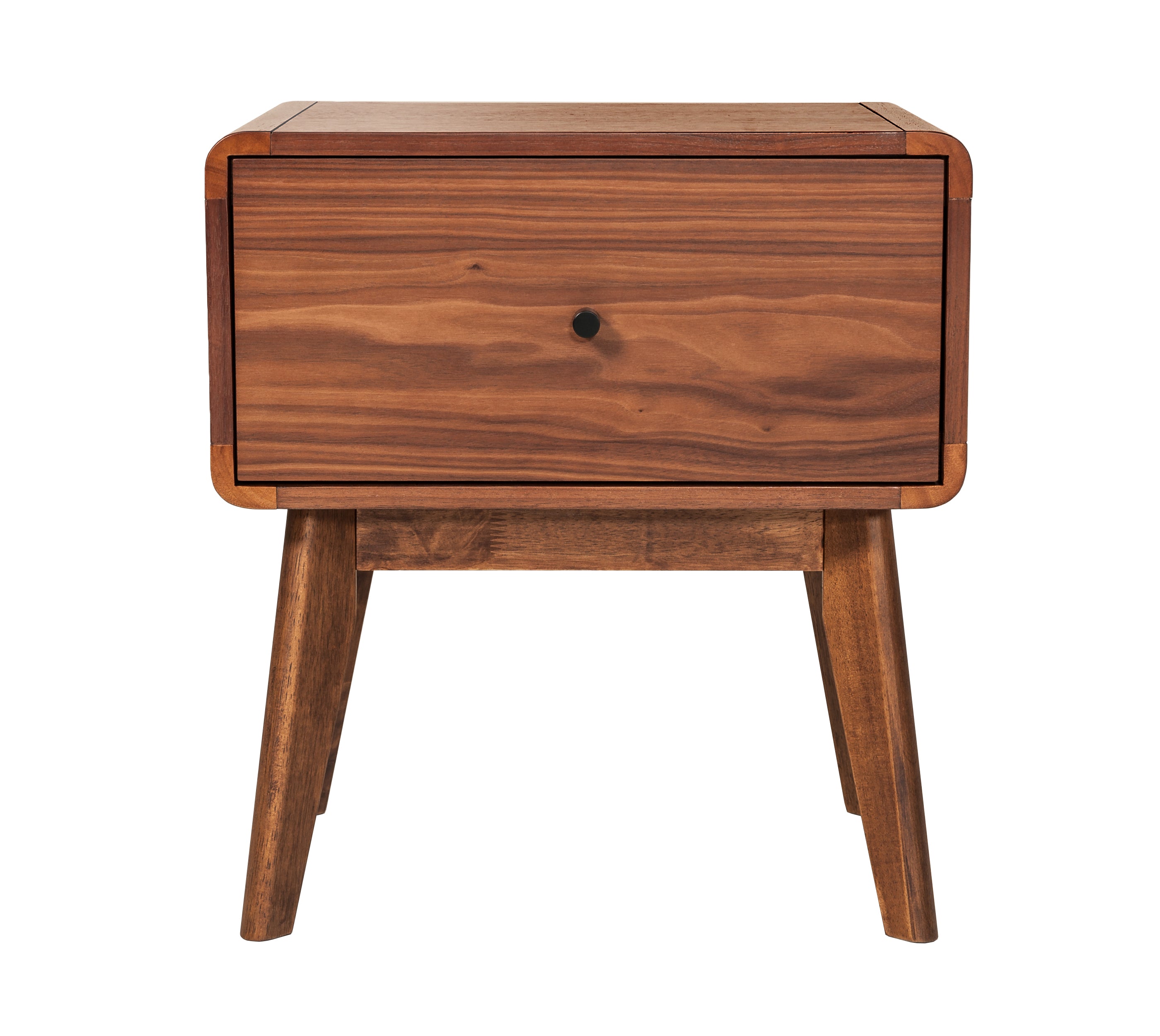 Modrest Carmen + Marshall Mid-Century Modern Walnut Bed + Nightstands Set