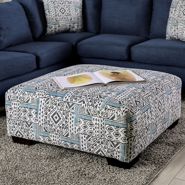 Furniture of America Bayswater Fabric Ottoman SM5410-OT IMAGE 1