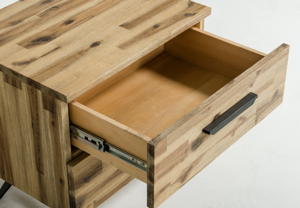 Modrest Sala Modern Light Wood Dresser & Mirror Set
