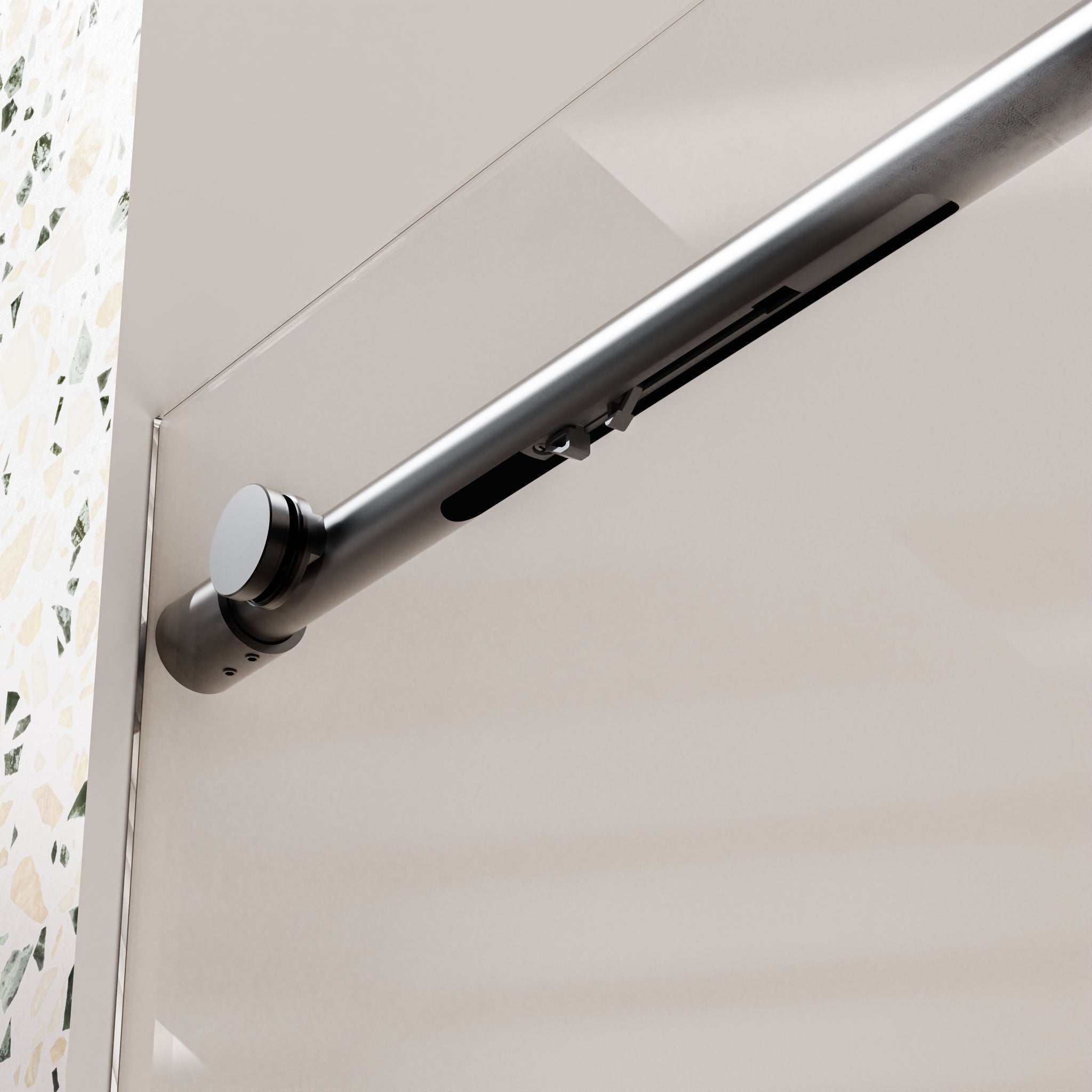 Frameless Single Sliding Soft Close Shower Doors, 5/16" Sgcc Tempered Glass