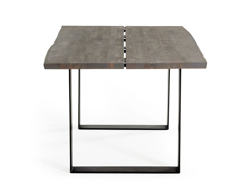Modrest Murphy - Modern Grey Aged Oak & Black Metal Dining Table