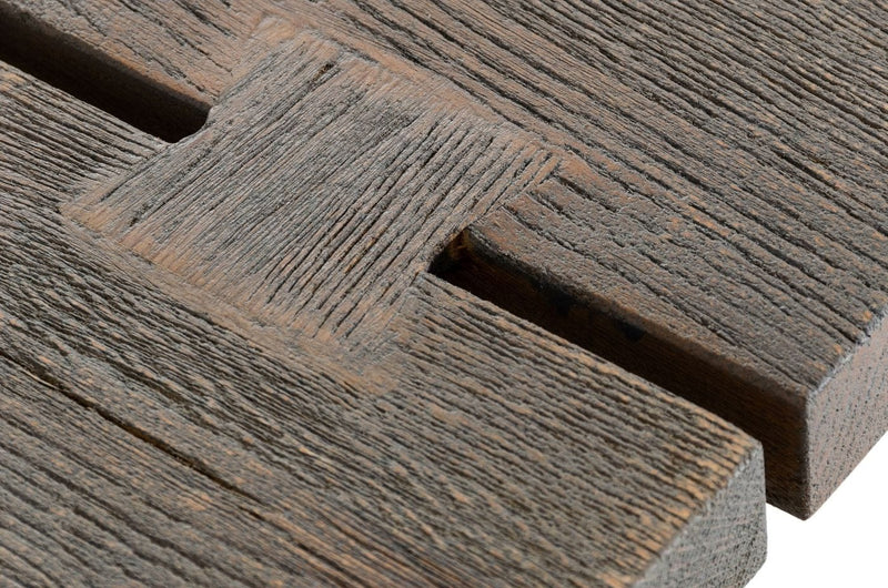 Modrest Murphy - Modern Grey Aged Oak & Black Metal Dining Table