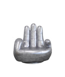 Lamod Italia Sosia Italian Modern Silver Leather Hand Accent Chair