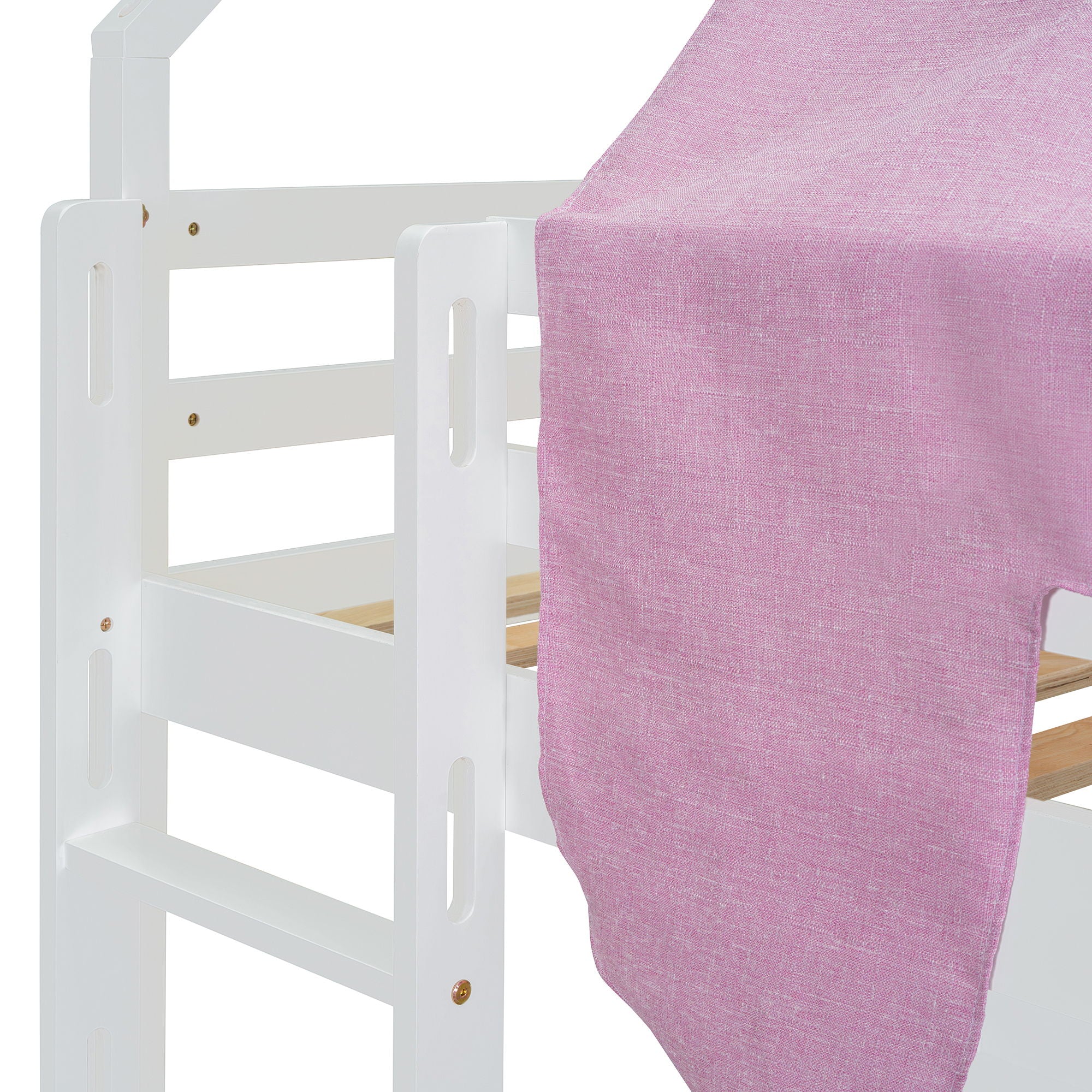 Loft Bed With House Shaped Frame And Tent
