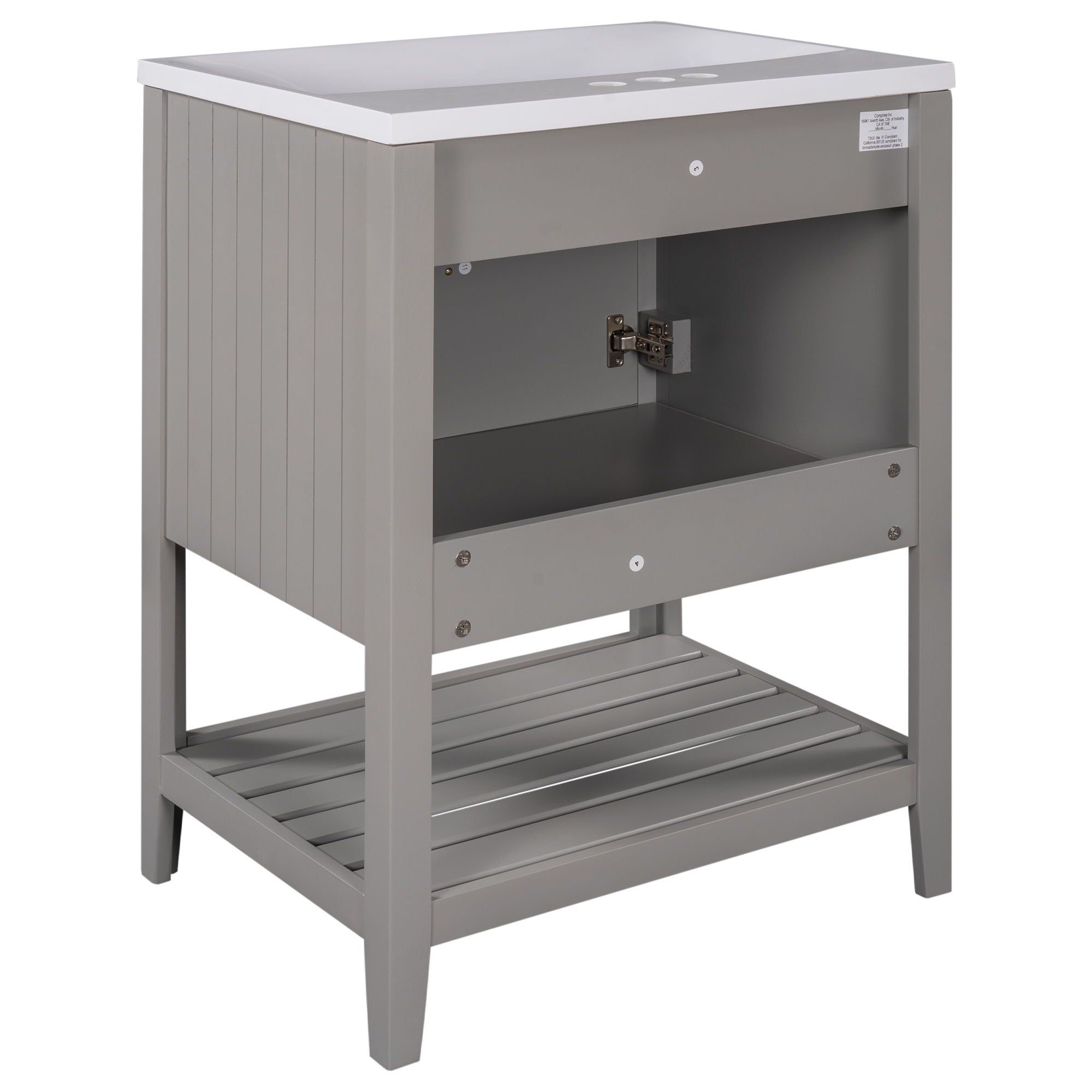 Modern Bathroom Vanity With Sink And Open Shelf