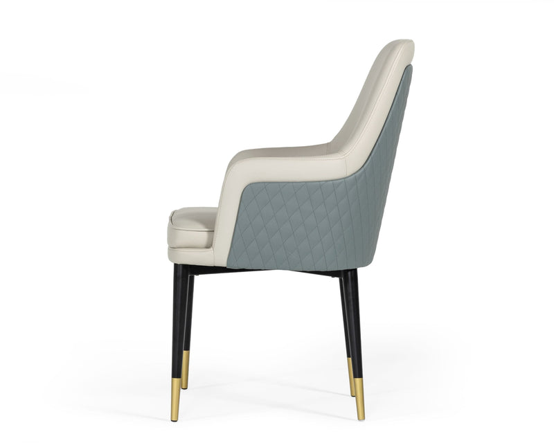 Modrest Duval Modern White & Grey Dining Chair