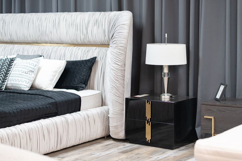 Modrest Token Modern Black & Gold Nightstand