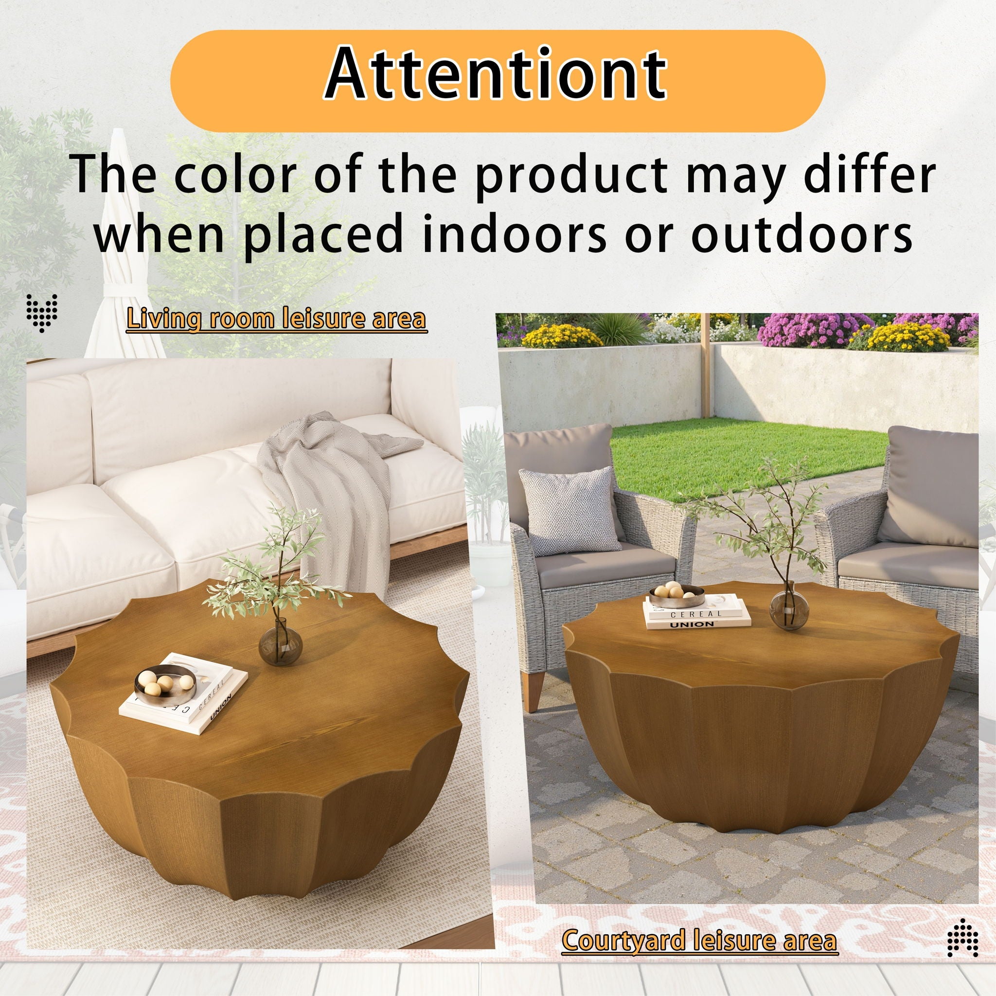 Modern Round Coffee Table For Indoor / Outdoor