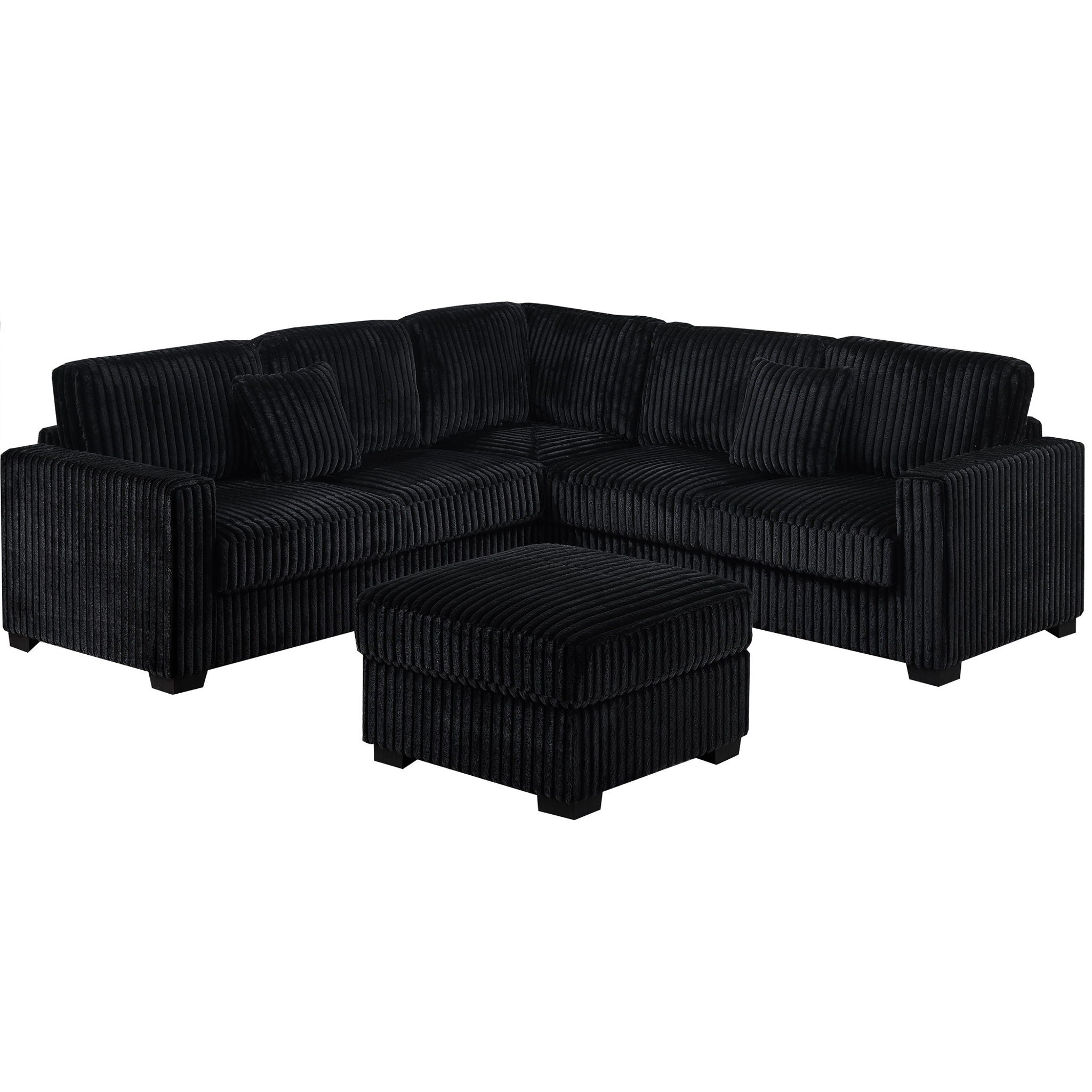 Modern Sectional Set With Cocktail Ottoman