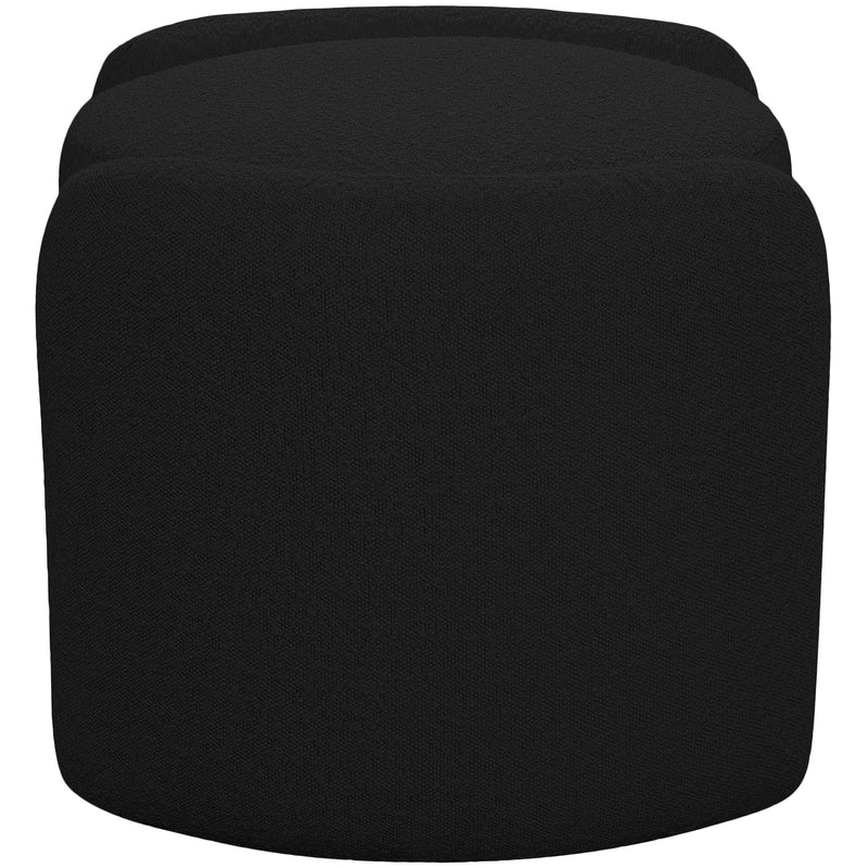 Meridian Horizon Black Boucle Fabric Ottoman IMAGE 5