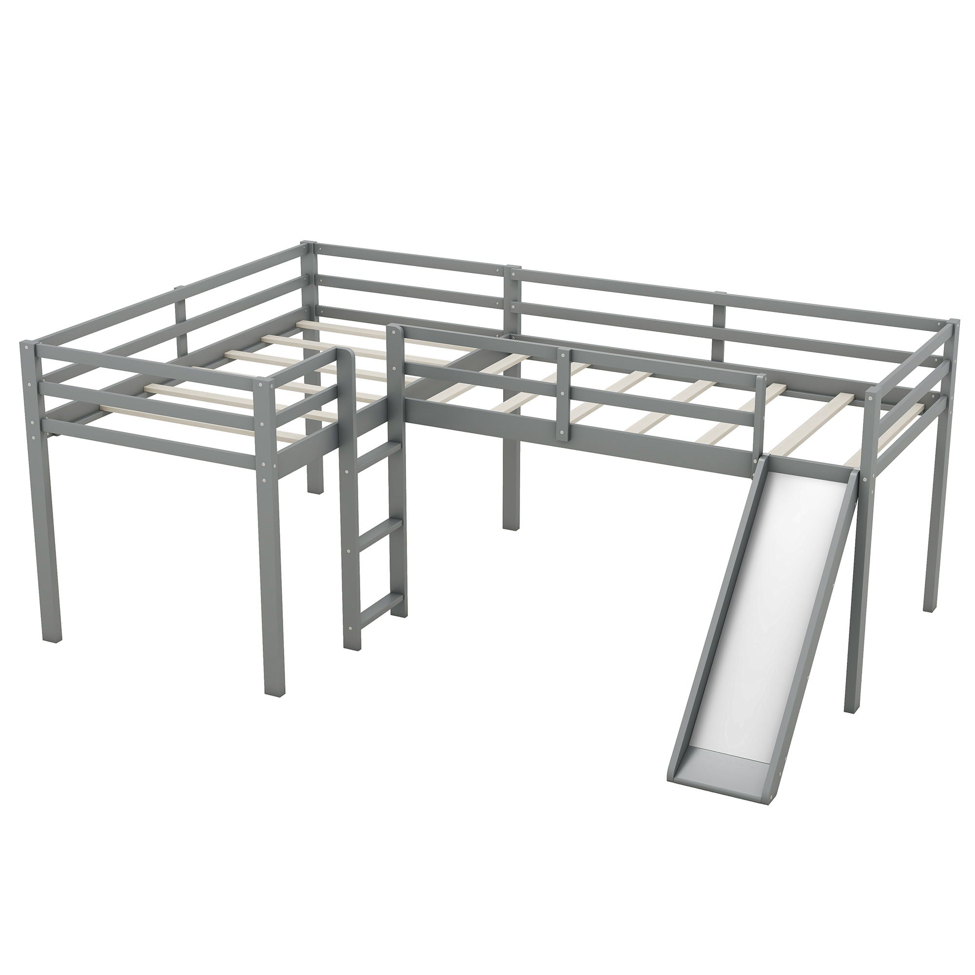 L Shaped Loft Bed With Ladder And Slide
