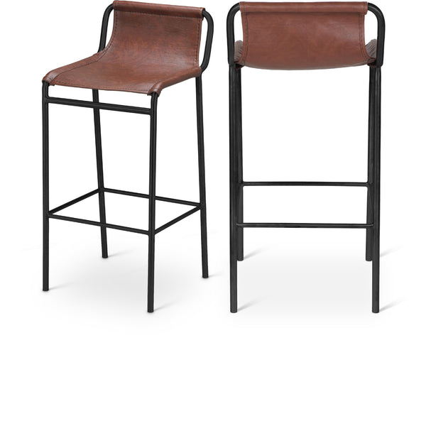 Meridian Dax Brown Vegan Leather Counter Stool IMAGE 1