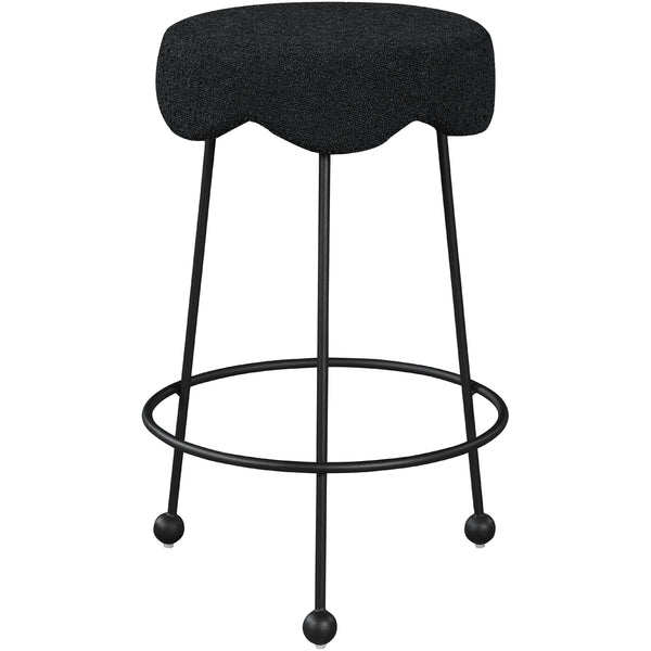 Meridian Fleur Black Fabric Counter Stool IMAGE 1