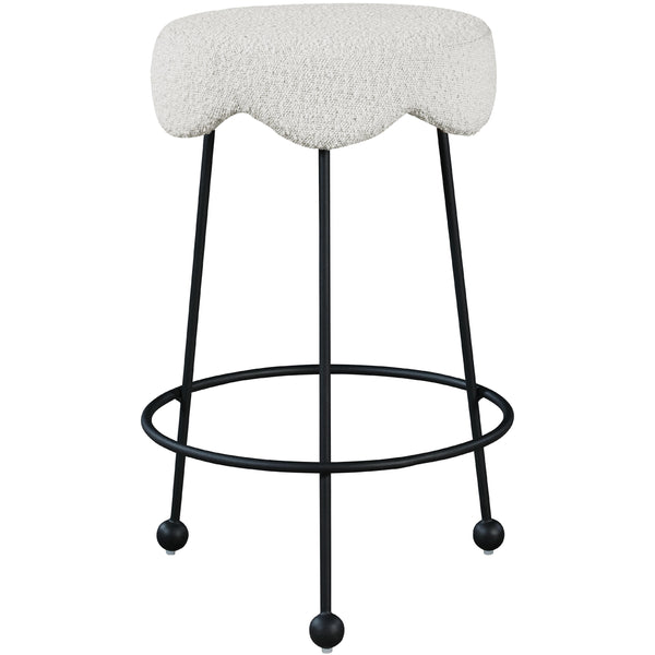 Meridian Fleur Cream Fabric Counter Stool IMAGE 1