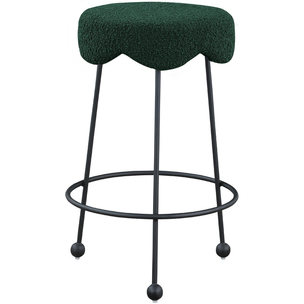 Meridian Fleur Green Fabric Counter Stool IMAGE 1