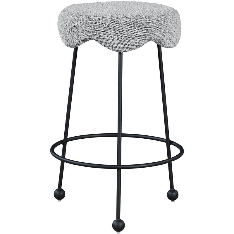 Meridian Fleur Grey Fabric Counter Stool IMAGE 1