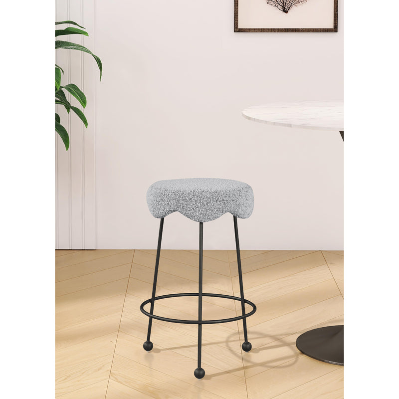 Meridian Fleur Grey Fabric Counter Stool IMAGE 2