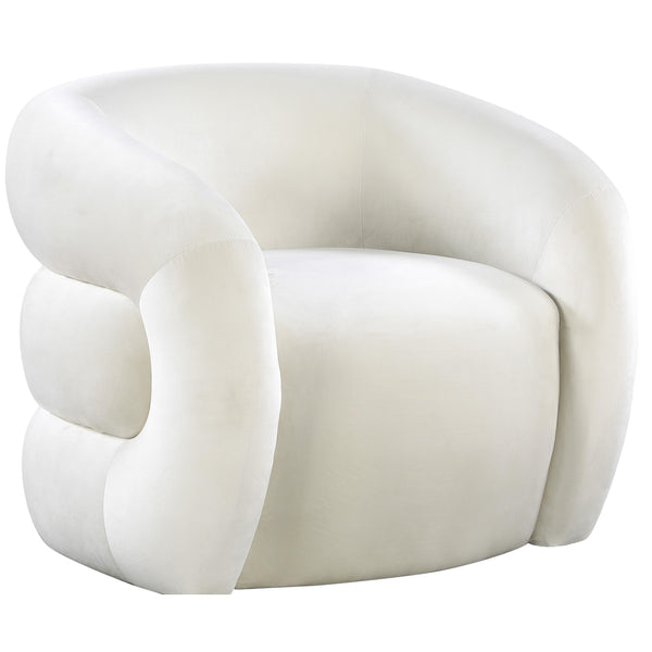 Meridian Roxbury Cream Velvet Accent Chair IMAGE 1