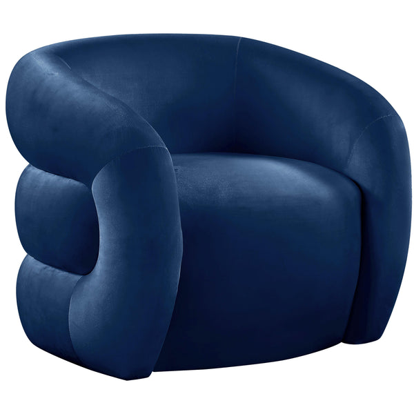 Meridian Roxbury Navy Velvet Accent Chair IMAGE 1