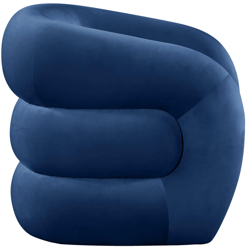 Meridian Roxbury Navy Velvet Accent Chair IMAGE 4